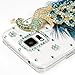 Galaxy S5 Case - Mavis's Diary 3D Handmade Bling Crystal Luxury Peacock with Blue Feather Sparkly Diamond Clear Hard Cover for Samsung Galaxy S5 G900 & Dust Plug & Feather Stylus & HD Screen Protector