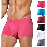 Arjen Kroos Men's Boxer Briefs, Sexy Silky Breathable Ice Silk Mens Trunks Underwear, Underwear for Men 6 Pack