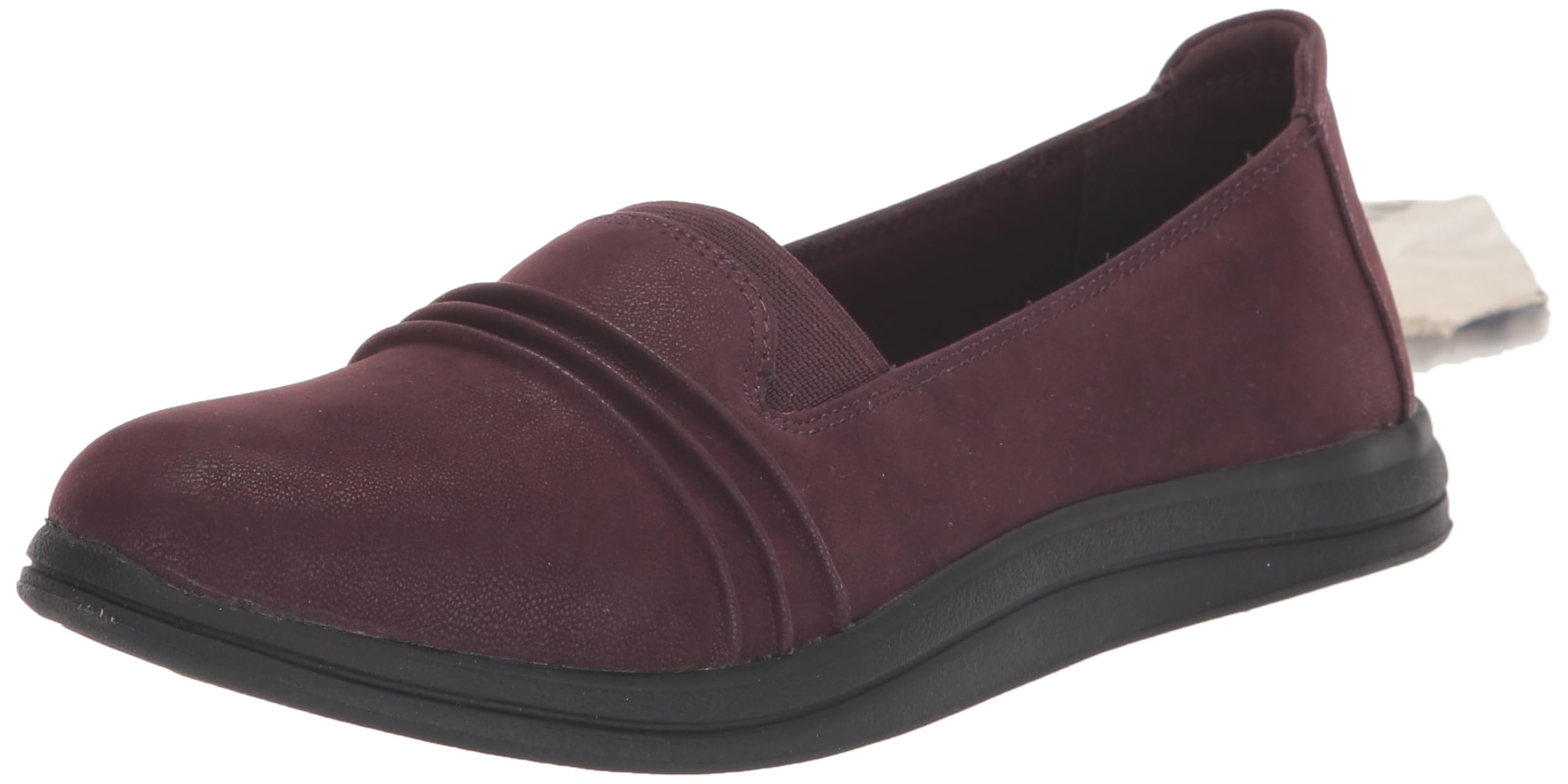 Clarks Women’s Breeze Sol Loafer, Burgundy Synthetic, 6.5 Wide