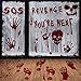 Halloween Decorations Crime Scene Party,Halloween Window Decals Wall Stickers Decor, Bloody Handprint Footprint Horror Zombie Party Decorations Supplies 2Sheets.