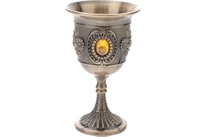 Garneck Bronze Metal Wine Goblet Whisky Goblet Decorative Drinking Cup Russian Court Style Stemware for Parties