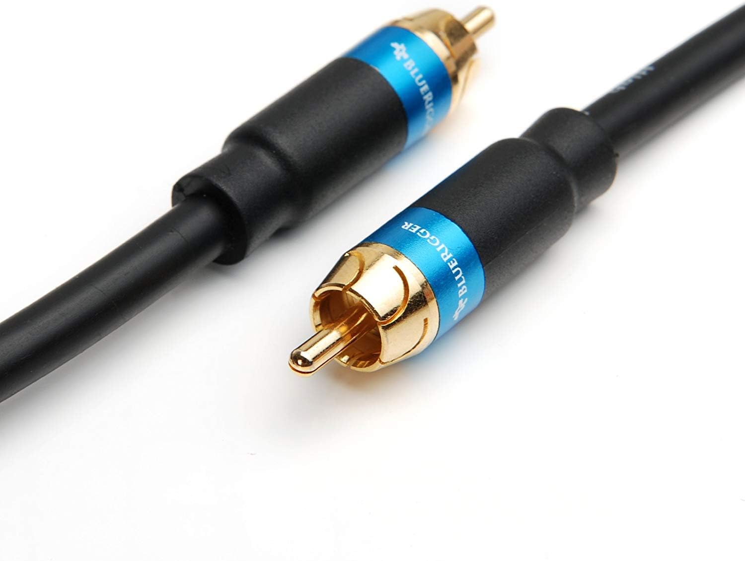 BlueRigger Subwoofer RCA to RCA Audio Cable (8FT, Dual Shielded with Gold Plated Connectors): Home Audio & Theater