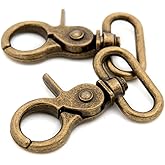Trigger Snaps, Hook Clasps Oval Swivel Trigger Clips Hooks Clips Snap for Straps Bags Belting Leathercraft (Brushed Brass-1, 1")