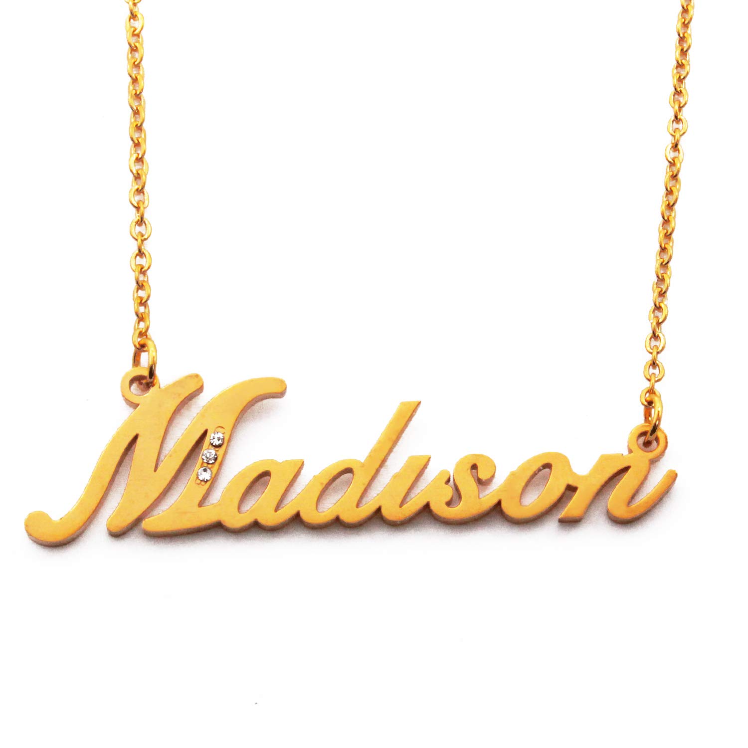 Kigu Madison Personalised Name Necklace - Gold Tone - Custom Jewellery - Incl Gift Packaging