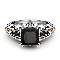 925 Sterling Silver Shiny Full Diamond Black