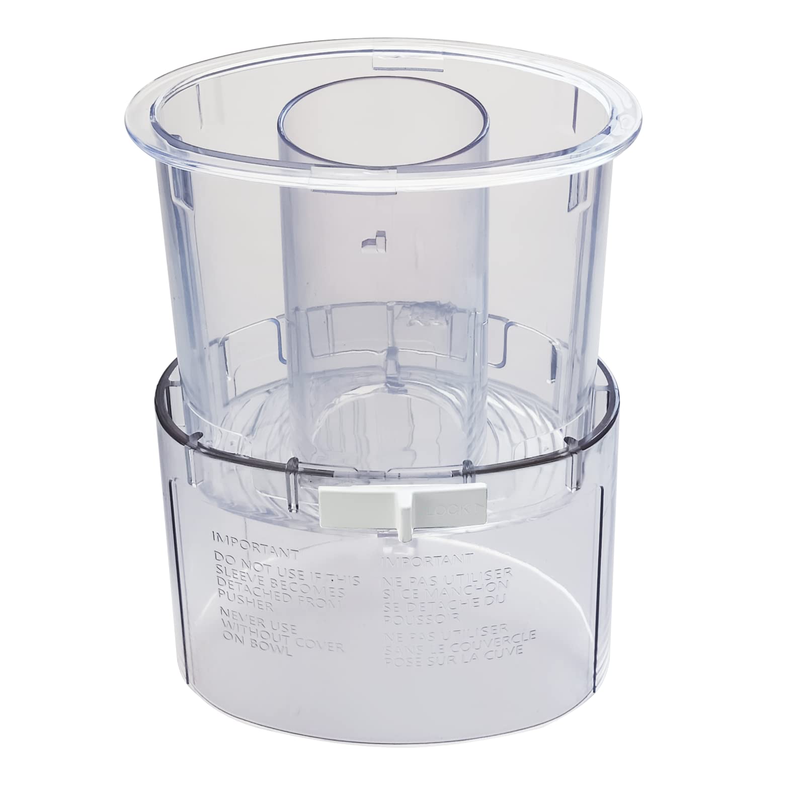 DLC-018BGTXT (DLC-018BGTXT-1) Large Pusher and Sleeve Assembly Fit for Food Processors, Compatible with Cuisinart Tritan Custom Food Processor DFP-11, DLC-8S, DLC-8SY, DFP-11 Deluxe 11,DLC -5,DLC-7FPC