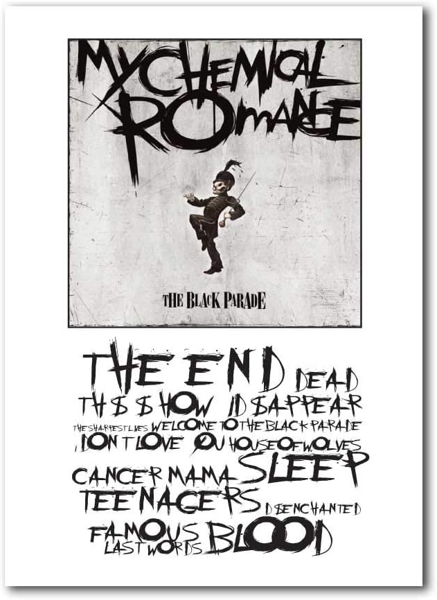 Libretto Designs My Chemical Romance Black Parade Vinyl Album Art Print Mini Poster With Song Titles Amazon Co Uk Kitchen Home