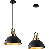 Febeleven Matte Black Farmhouse Pendant Light, Adjustable Height, Vintage Hanging Industrial Ceiling Lights Fixture for Kitch
