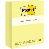 Post-it Notes, 3 in x 5 in, 12 Sticky Notes Pads, 100 Sheets per Pad, Canary Yellow, The Original Post-it Note, School Supplies and Oﬃce Products