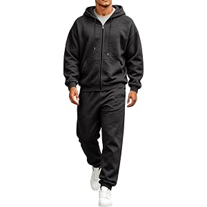 Vividcrate Men's Tracksuits Sweatsuits for Men Sweat Track Suits 2 Piece Casual Athletic Jogging Warm Up Full Zip Sets