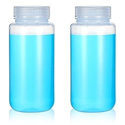 2 Pcs 16oz/500ml Plastic Sample Bottles Wide Mouth