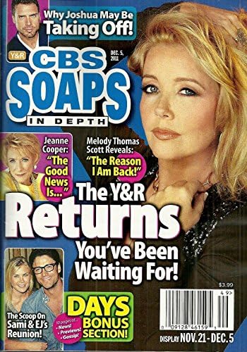 Melody Thomas Scott, Don Diamont Centerfold, Michael Damian, Robert Newman, Galen Gering - December 5, 2011 CBS Soaps in Depth Magazine [SOAP OPERA] Paperback – January 1, 2011