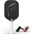 FULL CHOICE Pickleball Paddle, Long Handle Raw Carbon Fiber Surface (CFS) with 16mm Honeycomb Core, Great Control and Spin, USAPA Approved, Comes with Paddle Cover and Grip Wrap Tapes