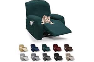 XINEAGE New 4 Piece Recliner Covers Stretch Jacquard Recliner Chair Slipcover Design Soft Recliner Furniture Protector with P