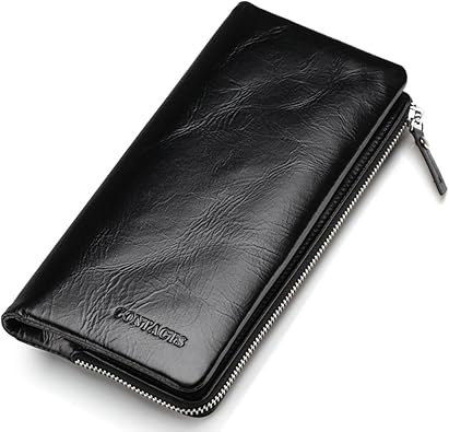 Amazon Wewin ラウンドファスナー 長財布 メンズ 本革 ジップ 三つ折り 高級 小銭入れ レザー プレゼント対応 財布