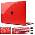 CISSOOK Compatible with MacBook Air 13 inch Case Red 2021 2020 2019 2018 Model A2337 M1 A2179 A1932, Hard Shell Case with Keyboard Cover for M1 Mac Air 13-inch with Touch ID 2021-2018 Release, Red