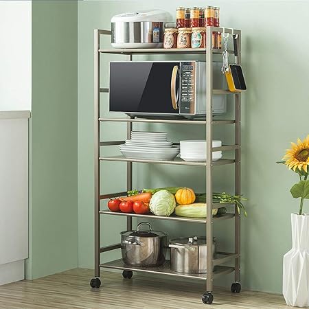 Carrito de Almacenamiento Cocina, Unidad De Estantería con Ruedas ...