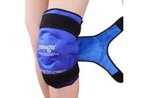 NEWGO XXXL Knee Ice Pack Wrap for Knee Replacement Surgery, Reusable Gel Cold Pack Knee Icing Wrap Around Entire Knee for Knee Injuries, Meniscus Tear, ACL, Swelling - Blue