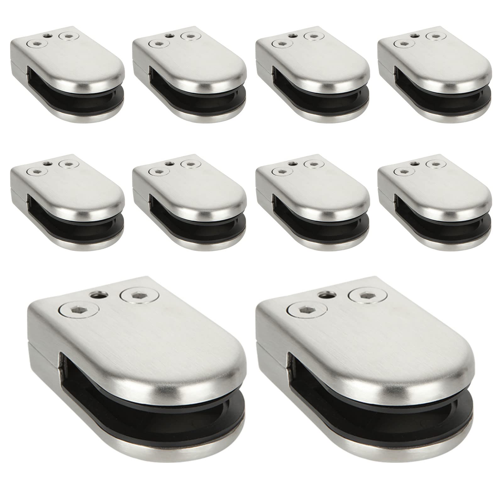 MIVIDE 10PCS Glass Clamps,10-12MM Glass Balustrade Clamp, Stainless Steel 304 Glasses Brackets for 10-12mm Thick Glasses Balcony Home