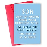 MQMRYeto Funny To My Son Birthday Card, Birthday Card for Son, Humorous Gift for 16th, 18th, 21st, 30th Son Birthday, Son Birthday Card from Mom Dad, Birthday Card Son Adult Gift Idea