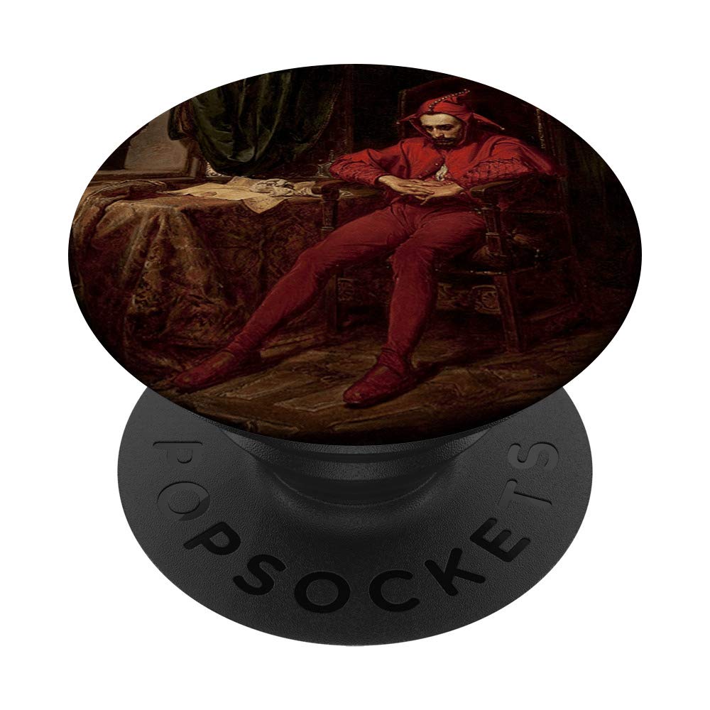 Sad Court Jester Stancyk Polish Sitting Red Fool Fine Art PopSockets Grip and Stand for Phones and Tablets