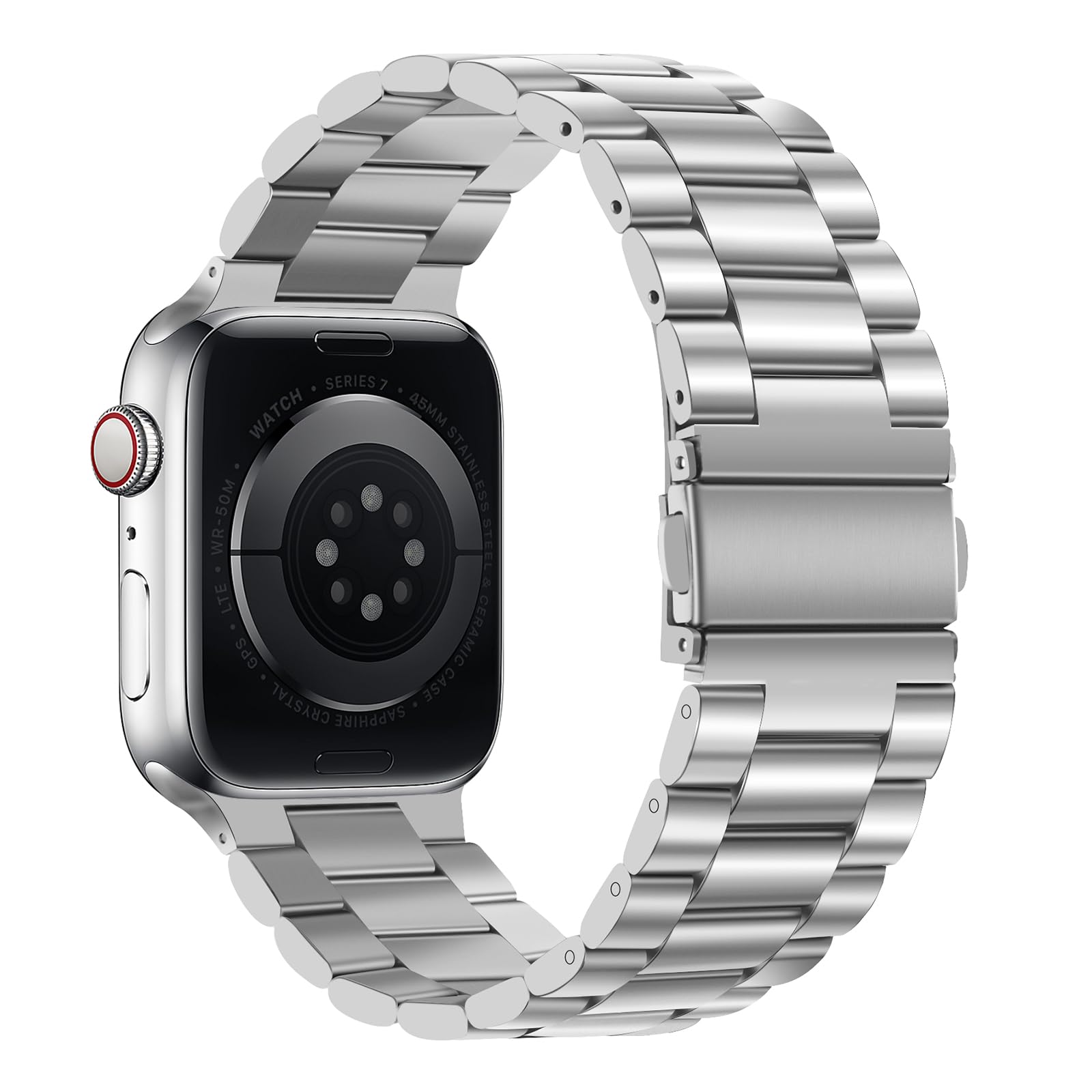 Compatible Apple Watch Band 49mm 45mm 44mm 42mm Premium Stainless Steel Metal Replacement Band for Apple Watch Ultra2 Ultra (49mm) Series 9 / 8 / 7 (45mm) SE Series 6 Series 5 / 4 (44mm) Series 3 / 2