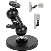 Magnetic Camera Mount with Dual-Head 1/4"-20 Screw, Strong Suction | 6 Built-in Magnets, Metal, 400g Load, Foldable &amp; Lightweight, Compatible with Bird Cam, Security Cameras, Monitors and More