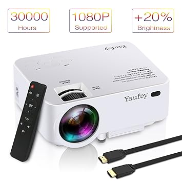 yaufey LCD Mini Proyector, 1080p HD Multimedia Home Theater ...