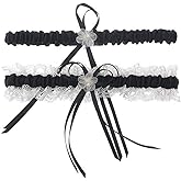 Lace Wedding Garters for Bride Pearl Stretch Prom Garter, Women Wedding Bridal Legs Garter Set