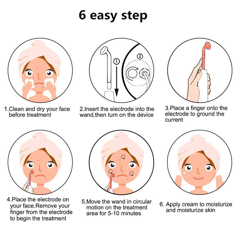 High Frequency Facial Device, Portable Handhold Frequency Device with 7 Wands: Beauty