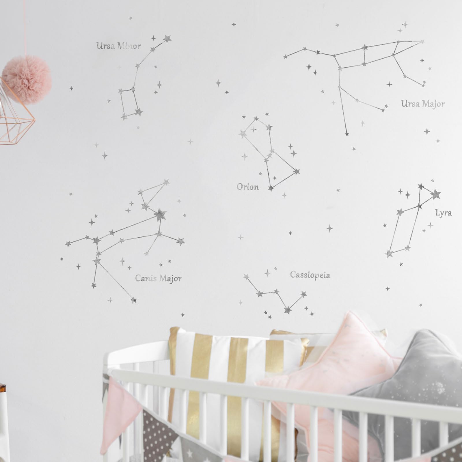 Stickerscape Star Wall Sticker (Light Grey Constellations - Regular) | Star Wall Decals, Space Stickers for Walls, Space Wall Decor| Easy to Apply, Cleanly Removable