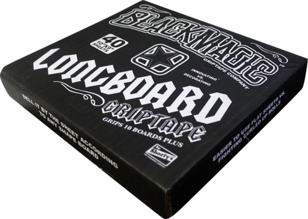 Blackmagic 40 Box Die Cut Squares 10x9 Grip Black Skateboarding Griptape
