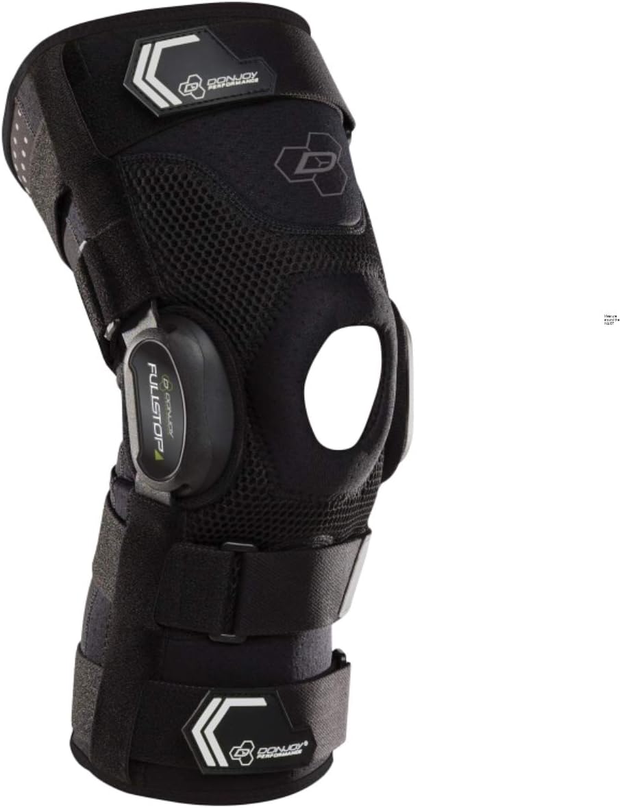 DonJoy Performance Bionic Fullstop ACL Knee Brace – 4 Points of Leverage Hinged Knee Support for Ligament Protection, Injuries, Prevent Knee Hyperextension for Football, Soccer, Lacrosse, Contact Sports