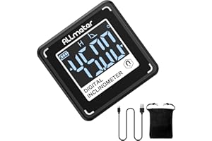 ALLmeter Small USB Rechargeable Digital Inclinometer – 4x90°Compact Magnetic Protractor & Angle Gauge, Backlit, 0.05° Resolution,Auto Shutoff Precision Level Tool for Woodworking Mechanics & DIY