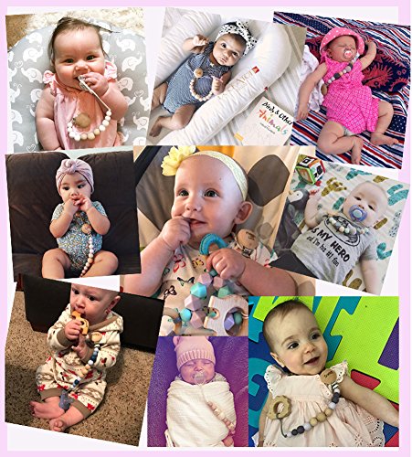 Ocharzy 30Pcs Pacifier Clip Wooden Clip Teething Beads Suspender Clips - Thumbnail 6