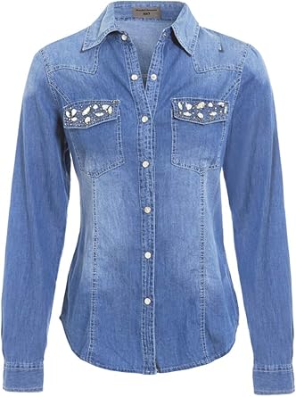 fitted denim shirt womens uk