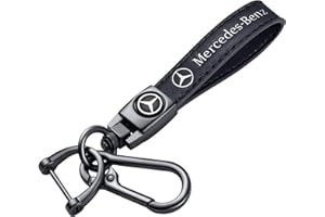 SDSHSM Genuine Leather Car Keychain for Mercedes Benz A C E S Class Series GLK CLA GLA GLC GLE CLS SLK AMG Series Key Ring for Men and Woean, Key Fob Car Accessories Family Present