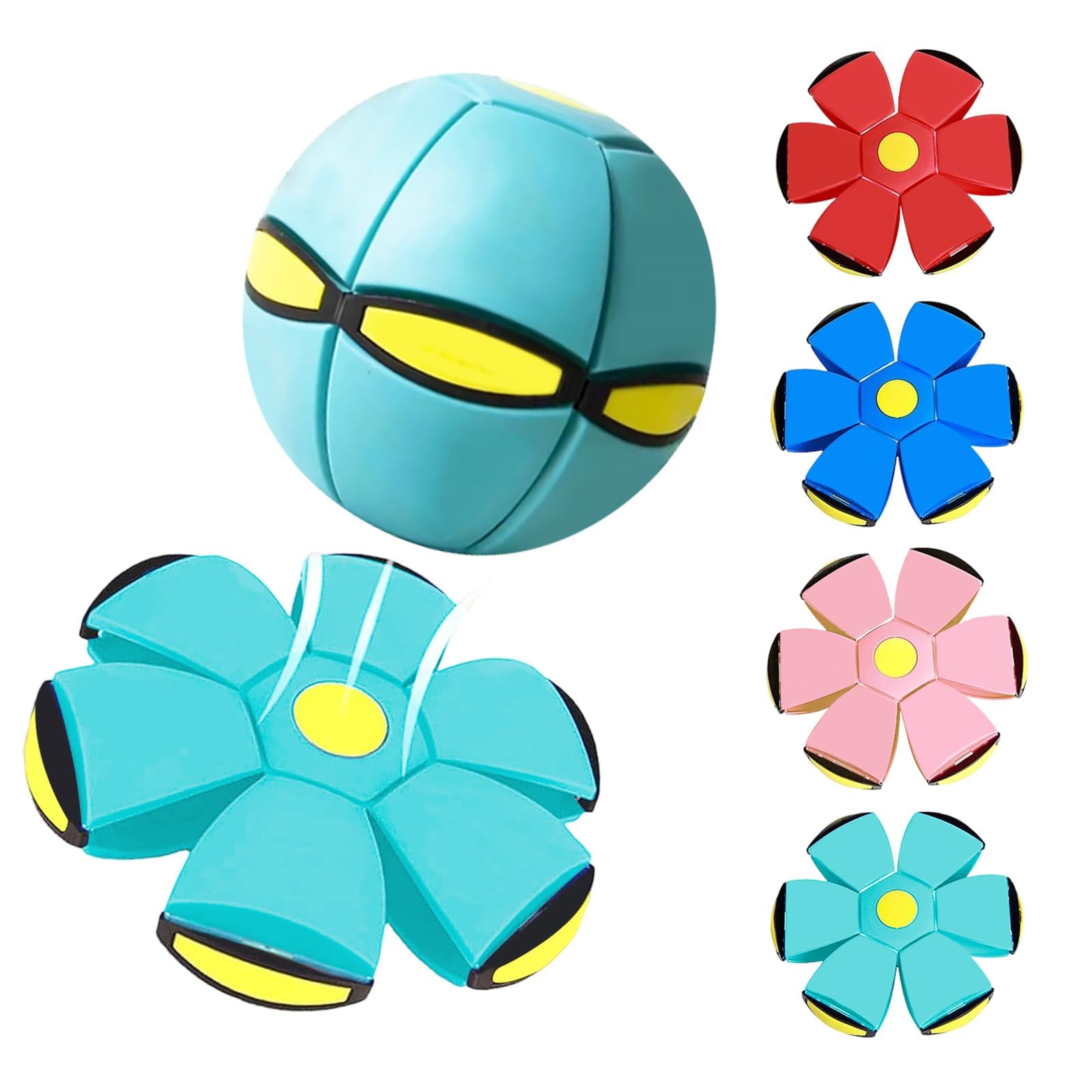 Wsndyjia Magic Bouncing Ball, Dog Toy Flying Saucer, Pop Up Balls Interactive Pet Toys, Safe & Durable Dual Form Freely Switchable for Indoor & Outdoor (LightBlue)