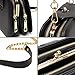 forestfish Ladies’ Black PU Leather Shoulder Bag Purse Evening Clutch Bags Crossbody Bag with long Metal Chain Strap, Black