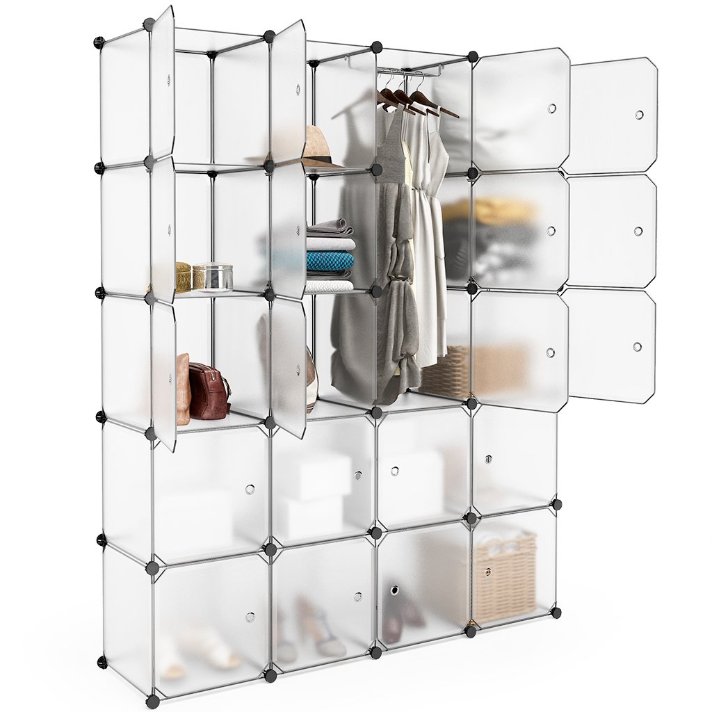 LANGRIA 20 Cubby Shelving Closet System Cube Organizer Plastic Storage