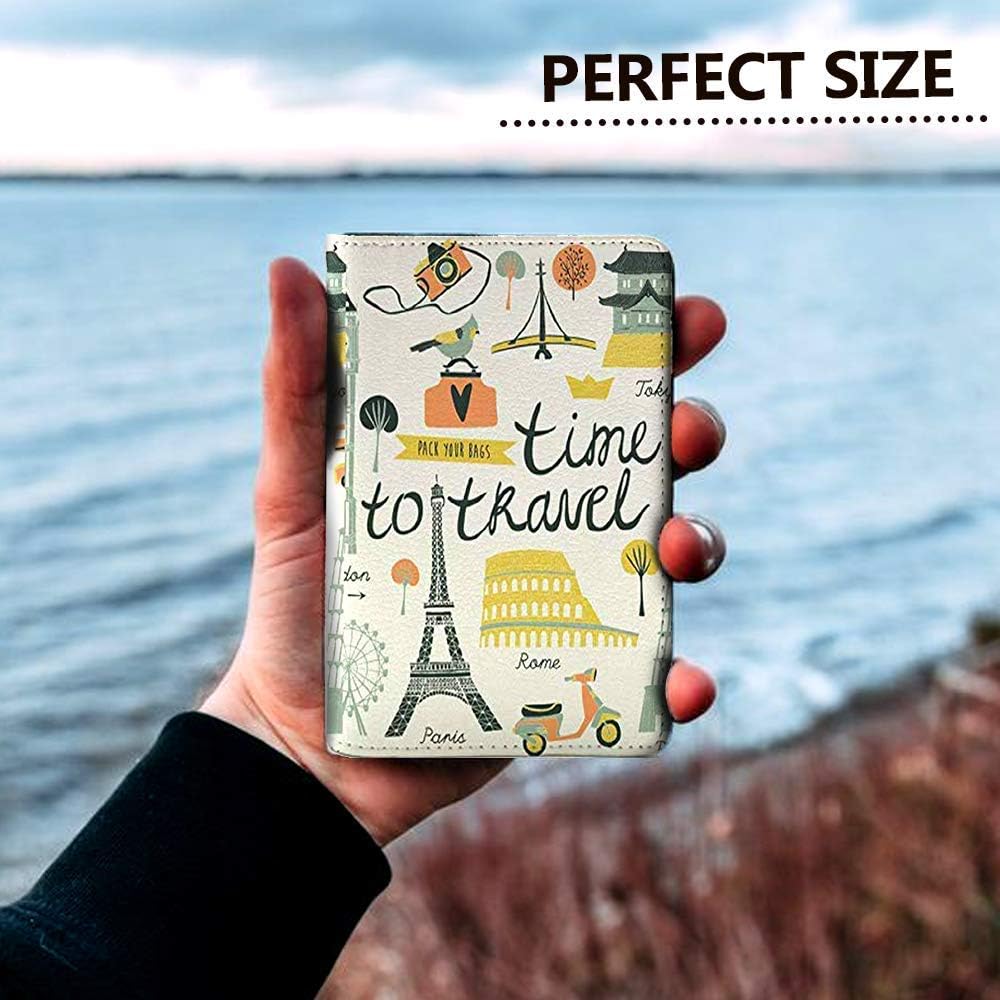  | Time To Travel (Both Sides Printed) - White - Wanderlust Collection - Leather Vintage Map - Passport Holder - Travel Accessories | Passport Covers