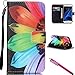 Galaxy S7 Case, Firefish [Card Slots] [Kickstand] Flip Folio Wallet Case Synthetic Leather Shell Scratch Resistant Protective Cover for Samsung Galaxy S7-Sunflower