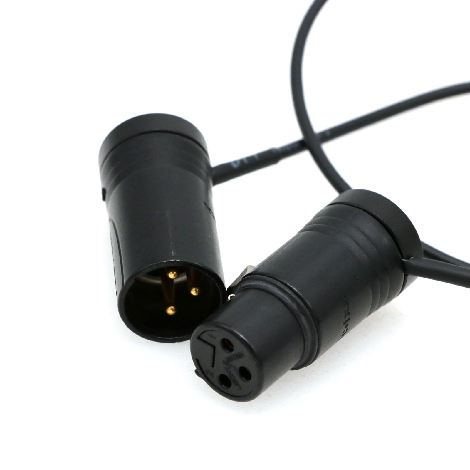 ZBLZGP Low-Profile XLR NEUTRIK 3pin XLR Male to 3pin Female Audio Line Cable for Sound Devices 664 688 Microphone Adapter (Black)