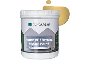 Jungarian Furniture Paint 32oz - Water-based & Low Odor No Sanding All-in-One - Matte Finish Indoor Outdoor Wood Paint for Cabinets, Doors, Tables and Dressers, Antique Gold