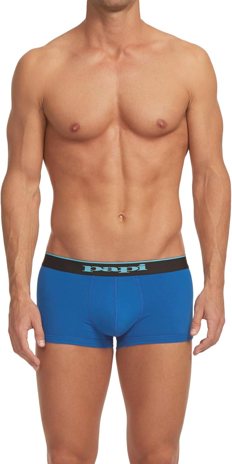 Papi Men's Stylish Brazilian Solid and Print Trunks (3-Pack of Men's Underwear): Clothing