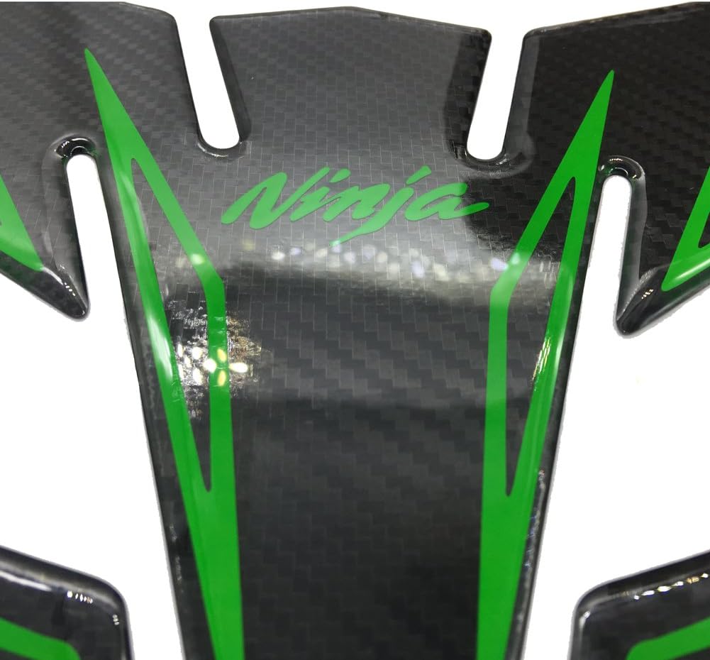 Carbon Fiber Motorcycle Green Logo Decal Vinyl Tank Side Pads Protector