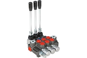 kimllier Hydraulic Directional Control Valve 3 Spool 13GPM 3600PSI BSPP Ports, Adjustable Double Acting Hydraulic Valve Fit for Small Tractors Loaders