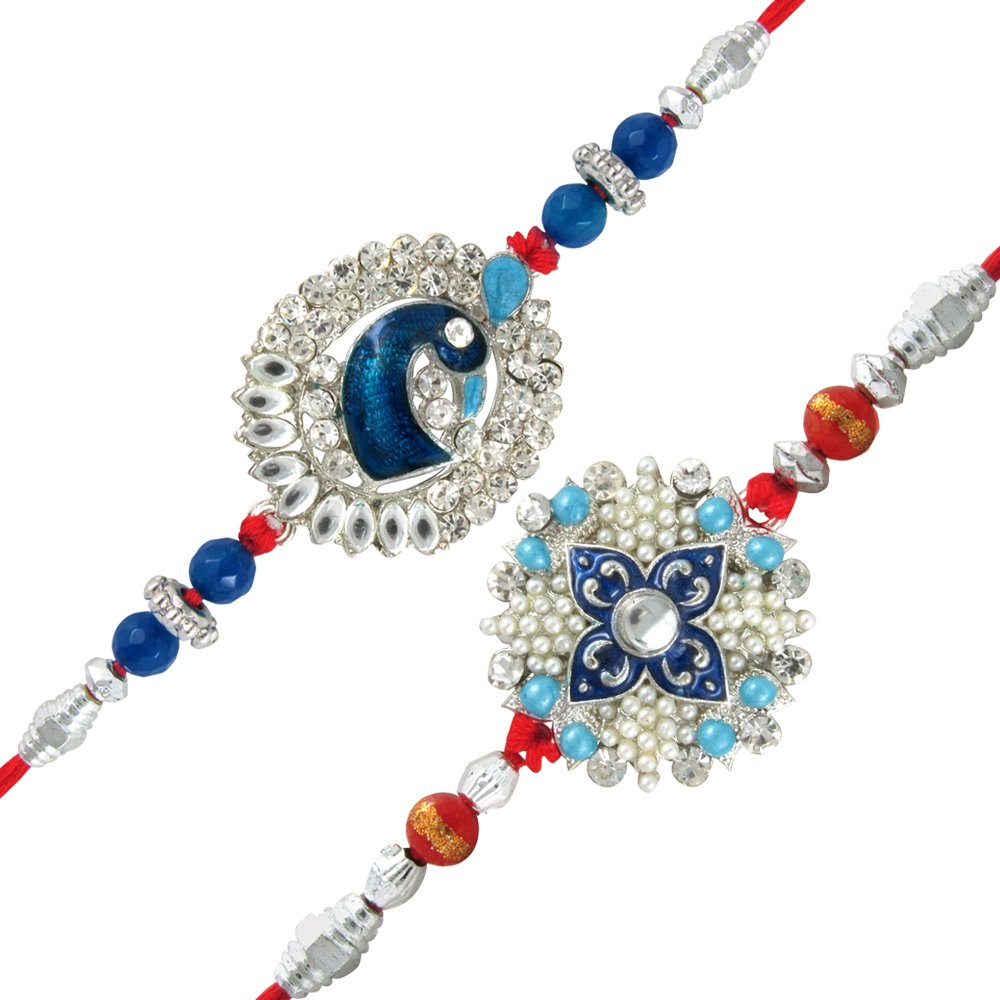 mahi combo of fascinating two rakhis with pearls for men/boy_ co1104267r