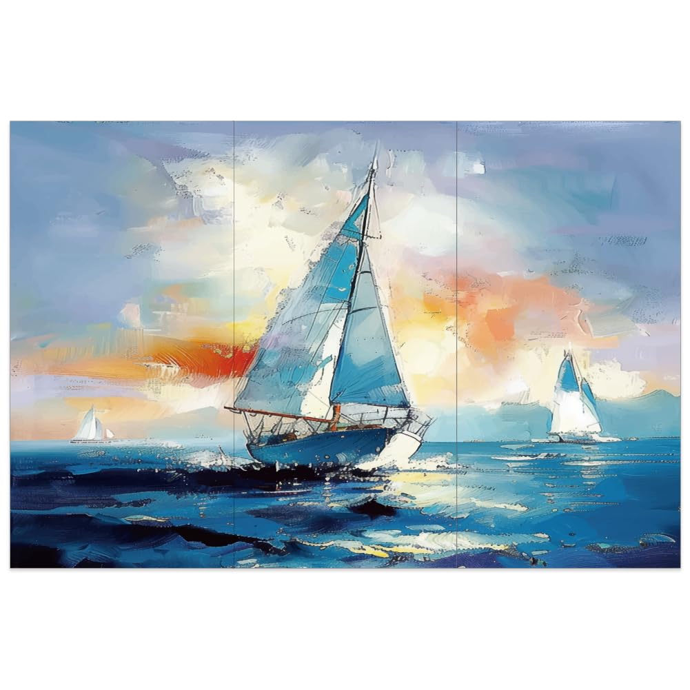OLYCRAFT 3pcs/Set Sailing Boat Rub On Transfers for Crafts & Furniture - 30x15cm Ocean Decor Stickers - Vintage Sun Transfers for Wood Furniture, Journal, Scrapbooking & Home Decorations
