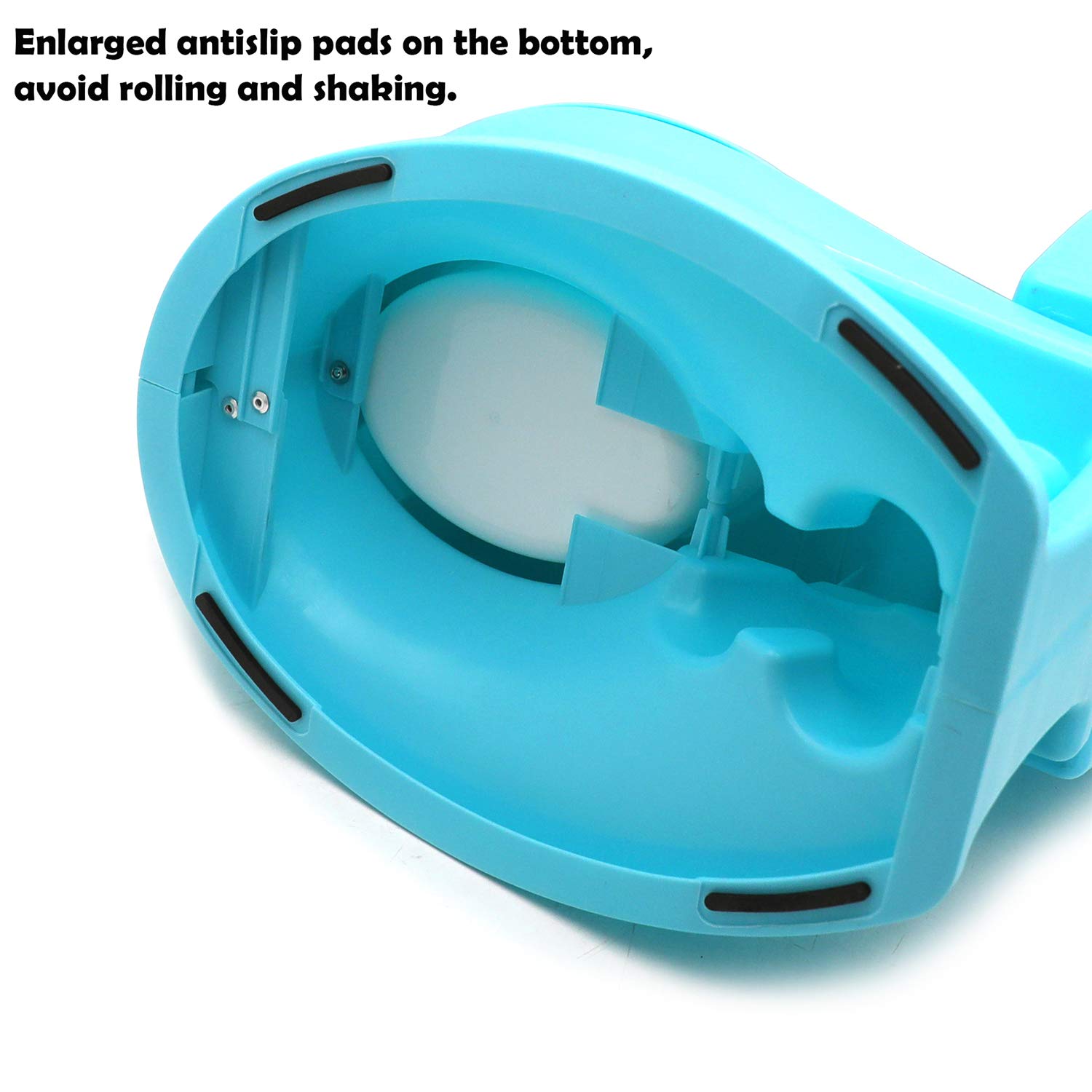 HTTMT- Blue Portable Toddler Potty Training Toilet w/Flushing Sound Baby Chair Seat Kid (Center Push Flushing) [P/N: ET-BABY004-BLUE]